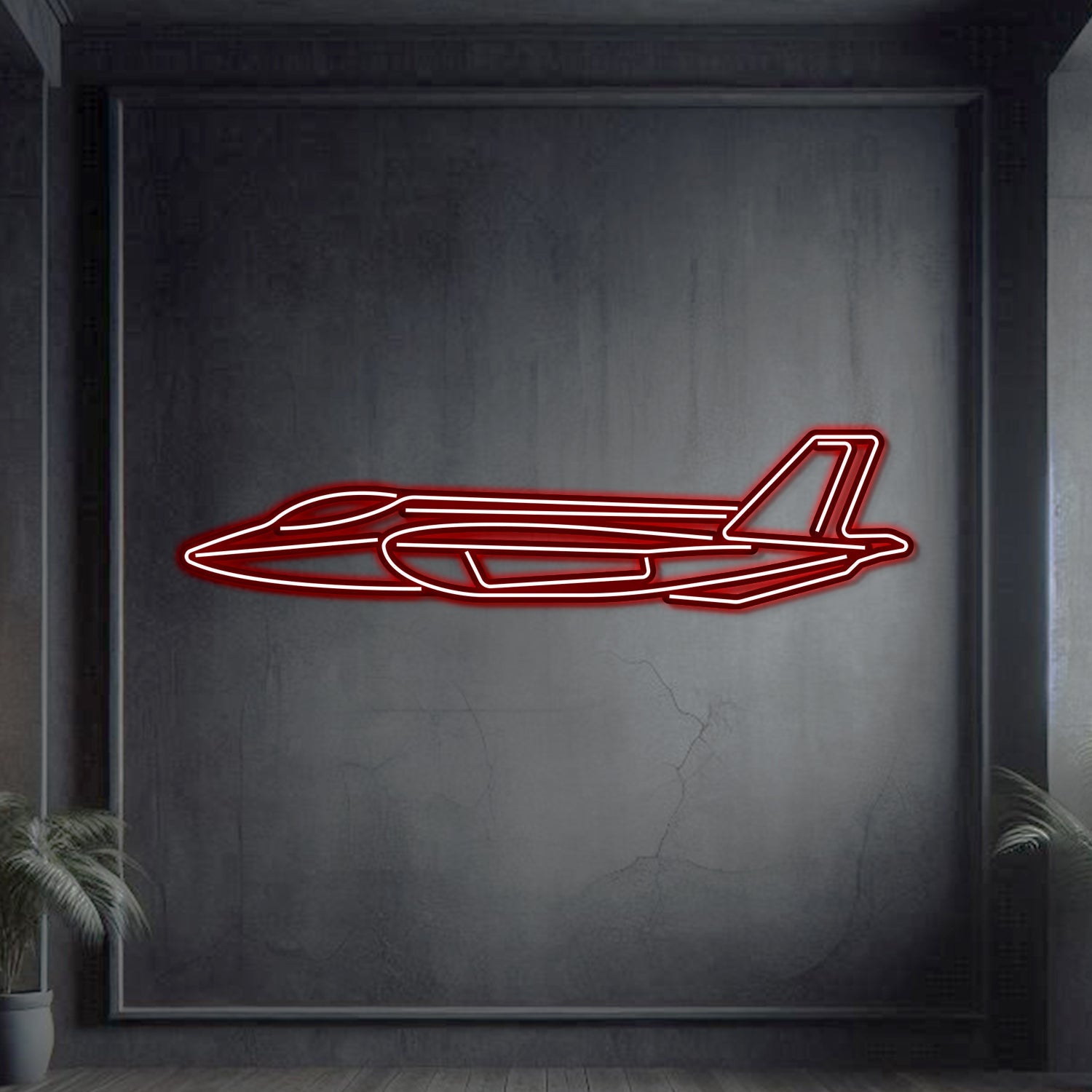 F35A Lightning II Metall Neon Flugzeug Wandkunst - NCN0041