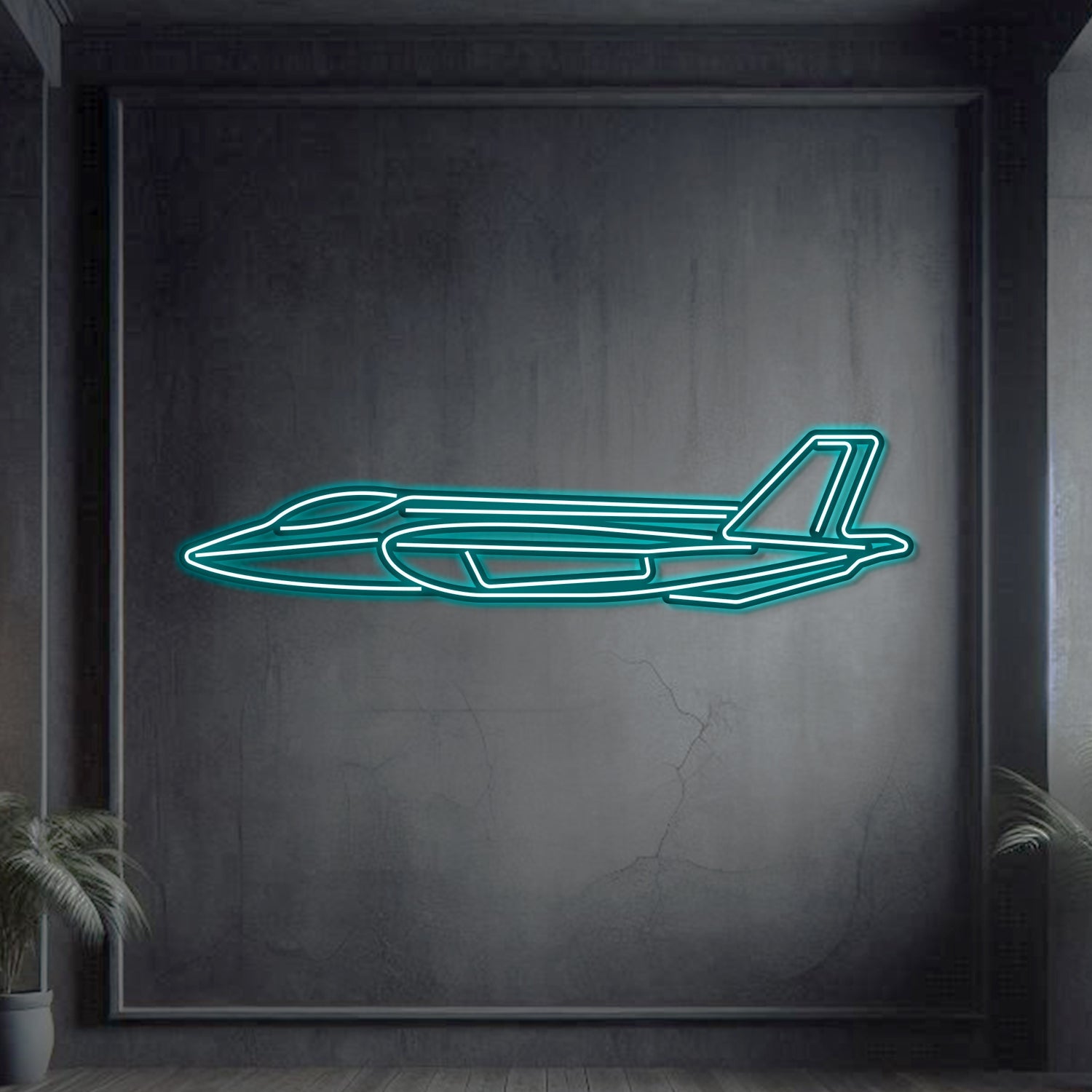 F35A Lightning II Metall Neon Flugzeug Wandkunst - NCN0041