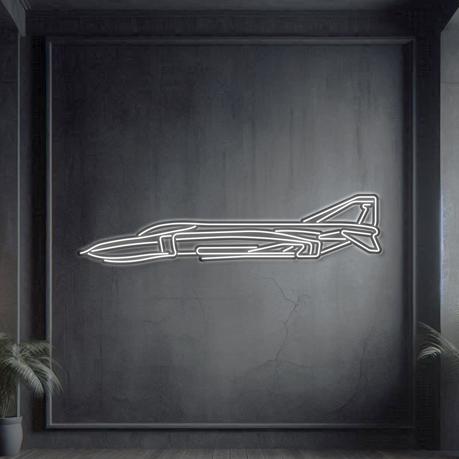 F-4C Phantom Metall-Neon-Flugzeug Wandkunst - NCN0033