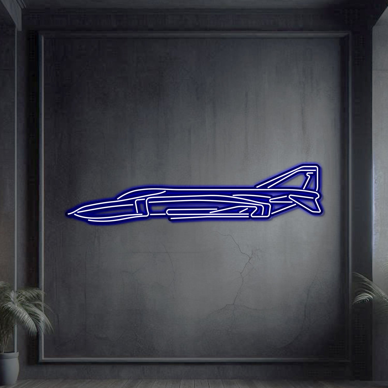 F-4C Phantom Metall-Neon-Flugzeug Wandkunst - NCN0033