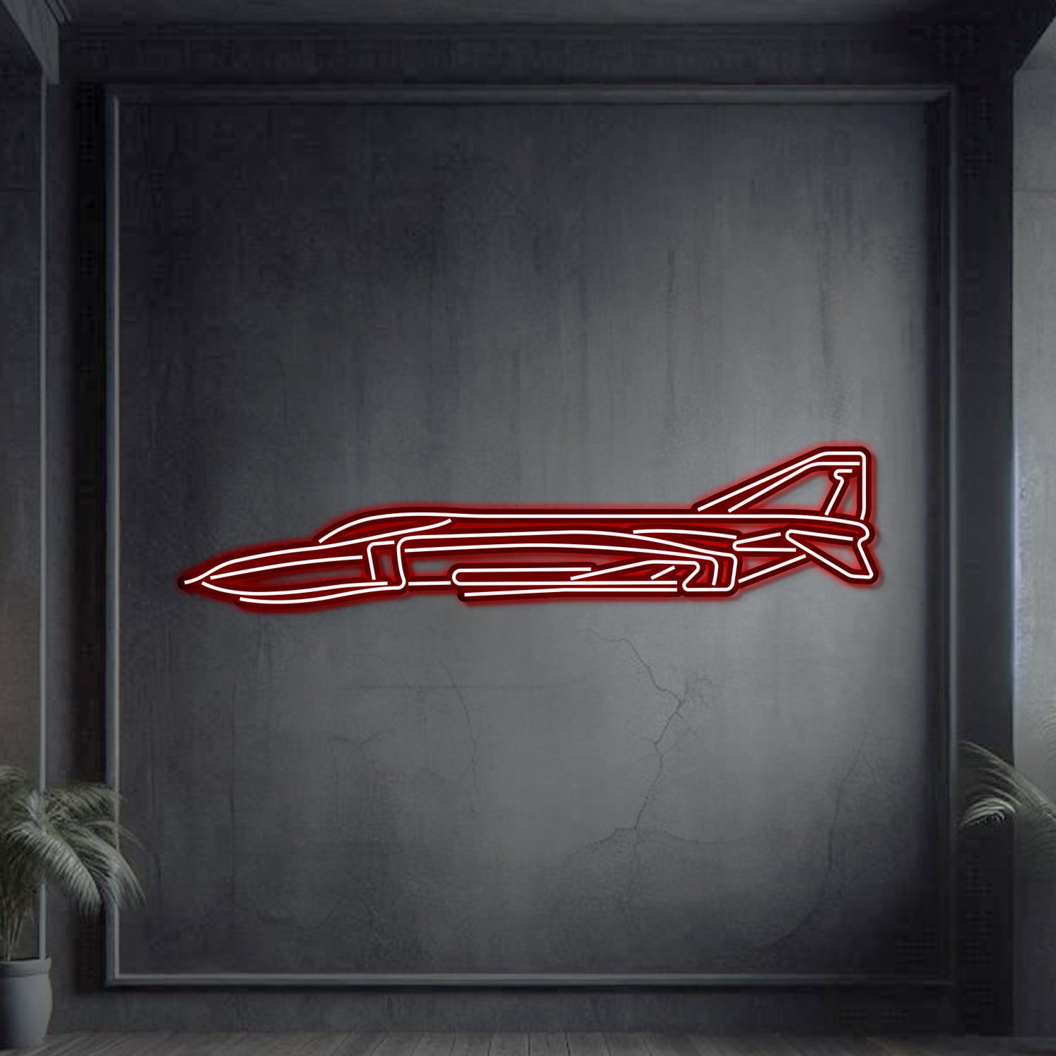 F-4C Phantom Metall-Neon-Flugzeug Wandkunst - NCN0033