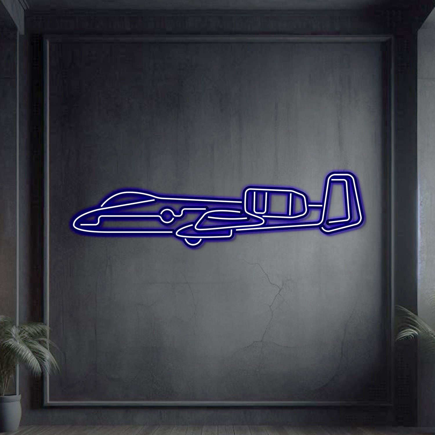 A-10 Thunderbolt 2 Metall-Neon-Wandkunst – NCN0006