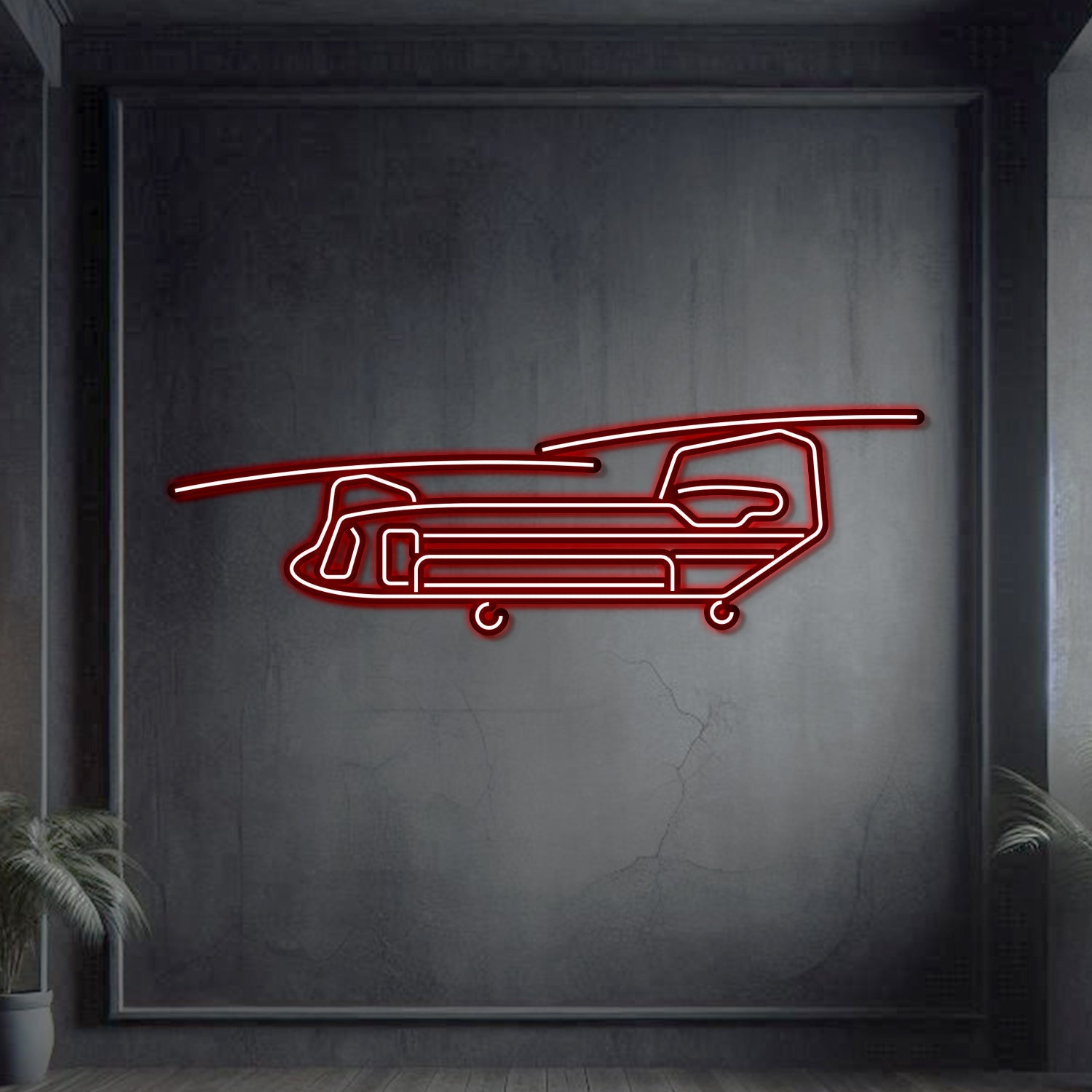 Chinook CH-47 Metall-Neon-Wandkunst – NCN0024