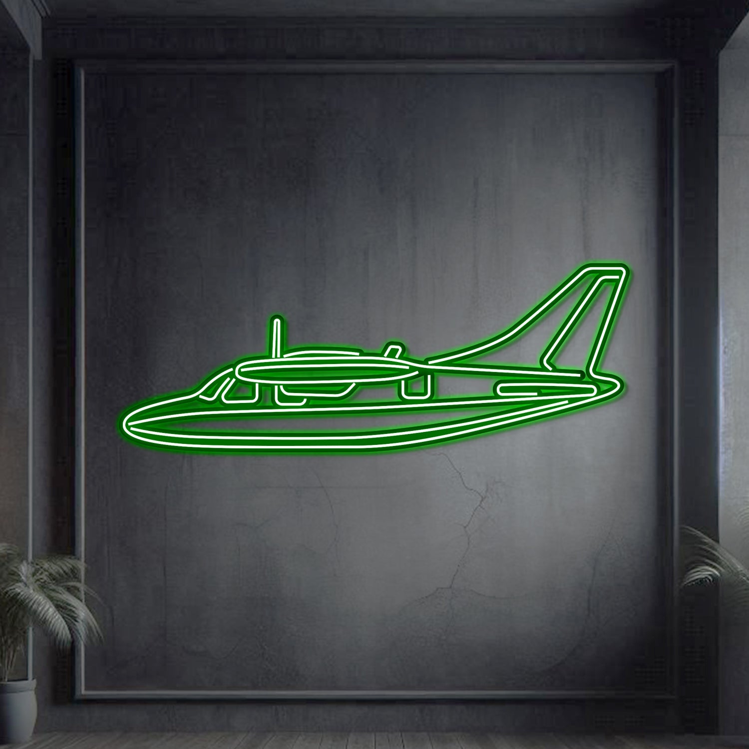 MU-2K Metall-Neon-Flugzeug-Wandkunst - NCN0053