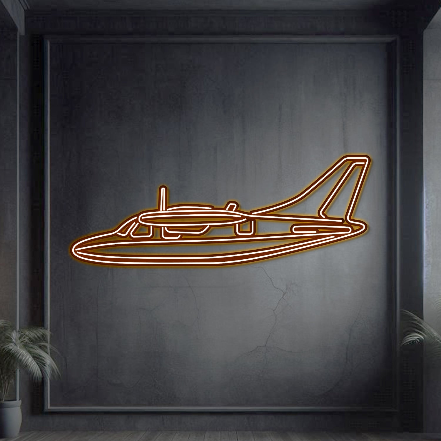 MU-2K Metall-Neon-Flugzeug-Wandkunst - NCN0053