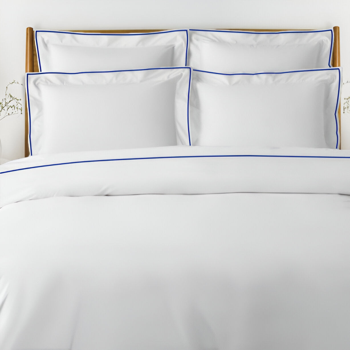 400TC Embroidery Cotton Sateen Solid Duvet Cover Set