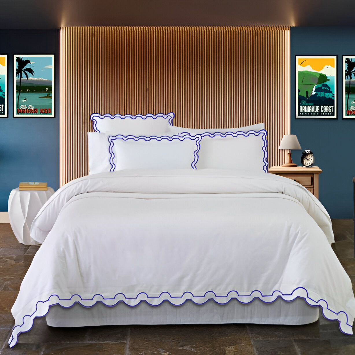 400TC Reverse U Shape Embroidery Cotton Duvet Cover Set