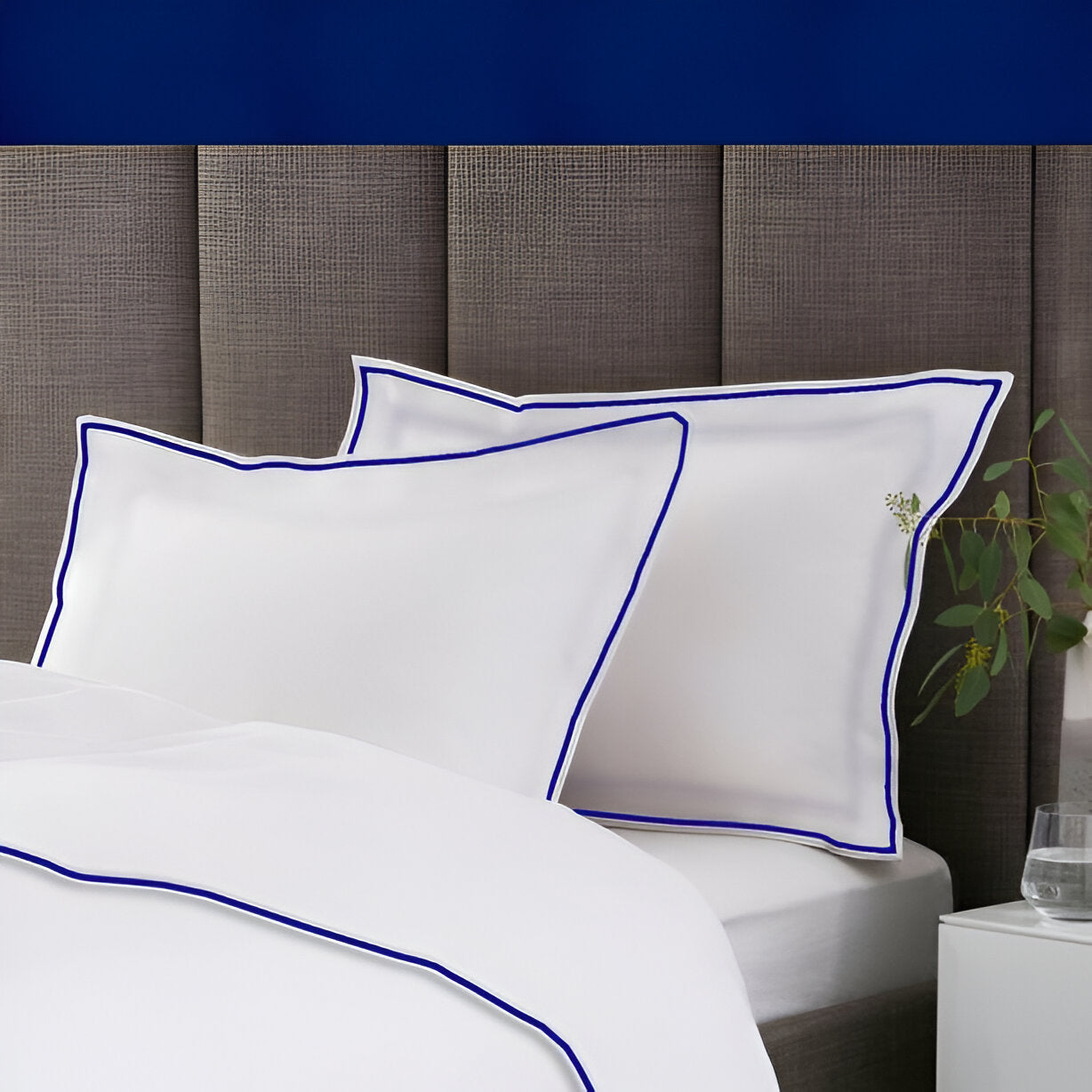 400TC Embroidery Cotton Sateen Solid Duvet Cover Set