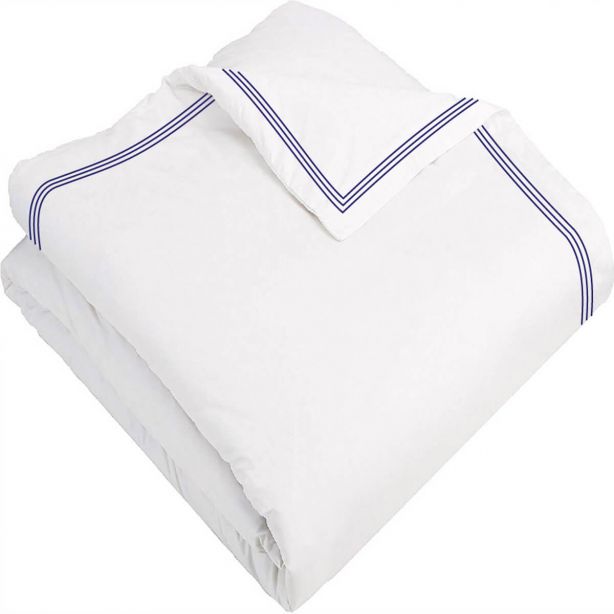 400TC Cotton Triple Edge Embroidery Sateen Solid Duvet Cover Set