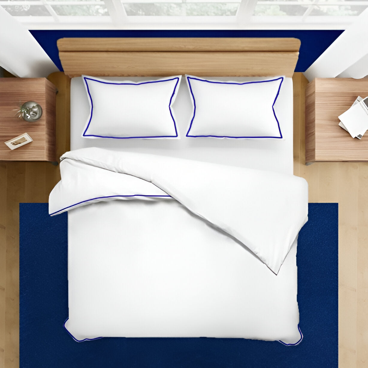400TC Embroidery Cotton Sateen Solid Duvet Cover Set