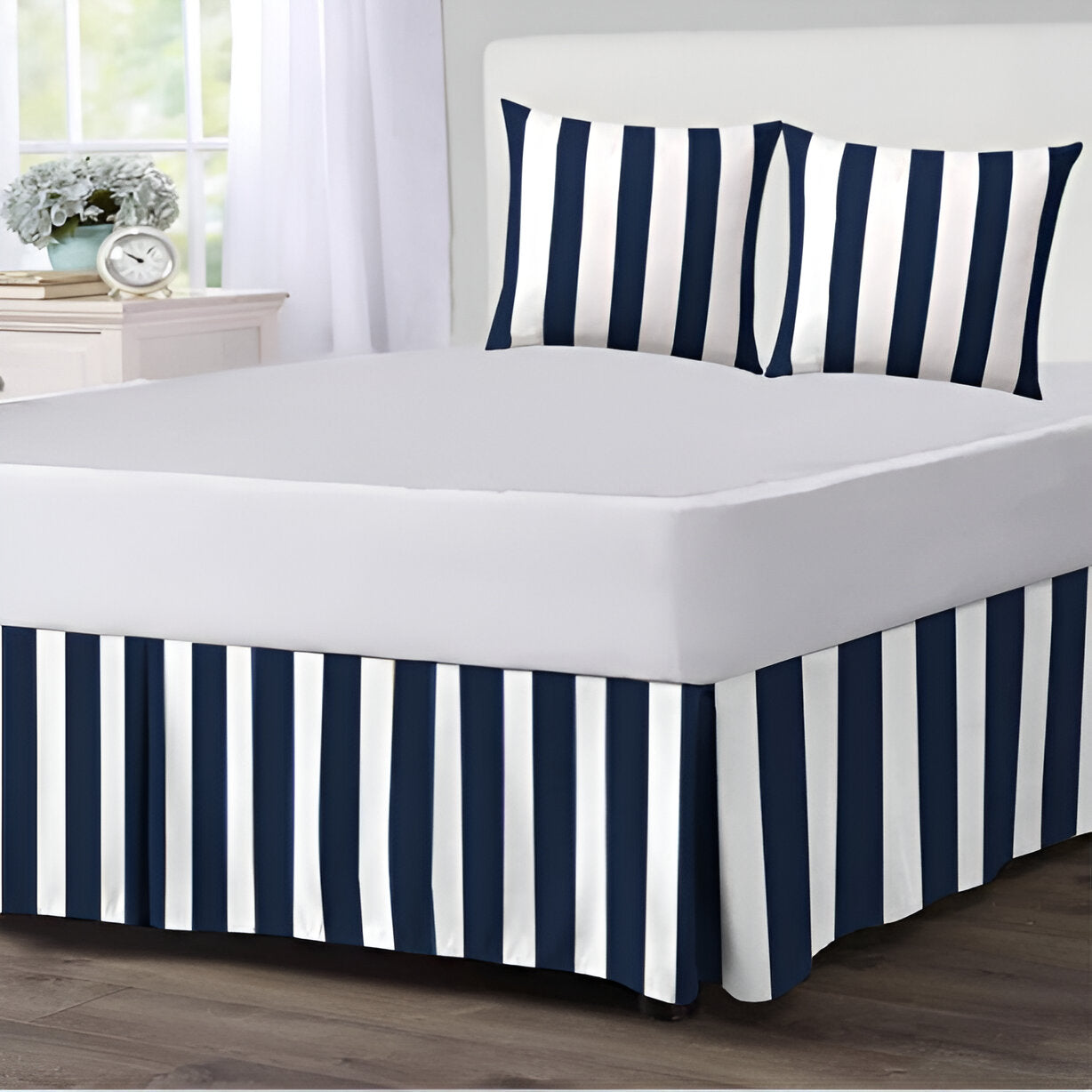 400TC Stripe Border Frame Cotton Sateen Duvet Cover Set