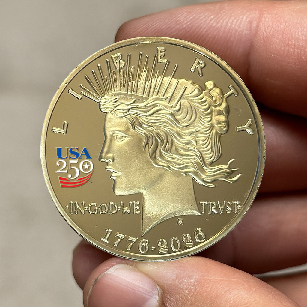 Amerikas 250. Jubiläum Friedensdollar Goldener Polierte Platte Münze