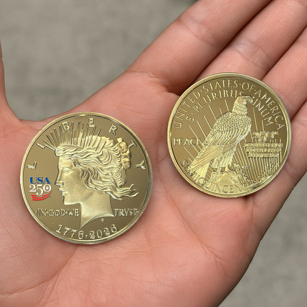 Amerikas 250. Jubiläum Friedensdollar Goldener Polierte Platte Münze