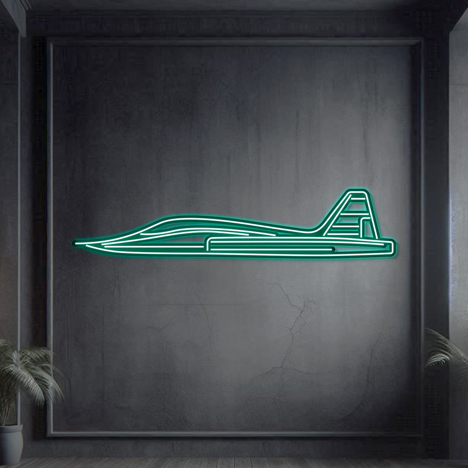 T-38 Talon Metall-Neon-Wandkunst – NCN0065