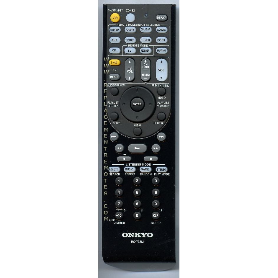 Onkyo RC738M Receiver Remote Control | RC-738M