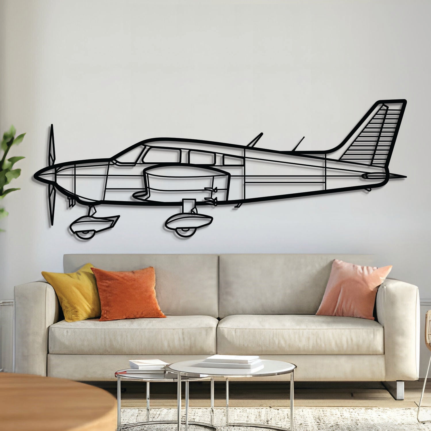 PA-28-180 Cherokee Metallflugzeug Wandkunst - NCP0115