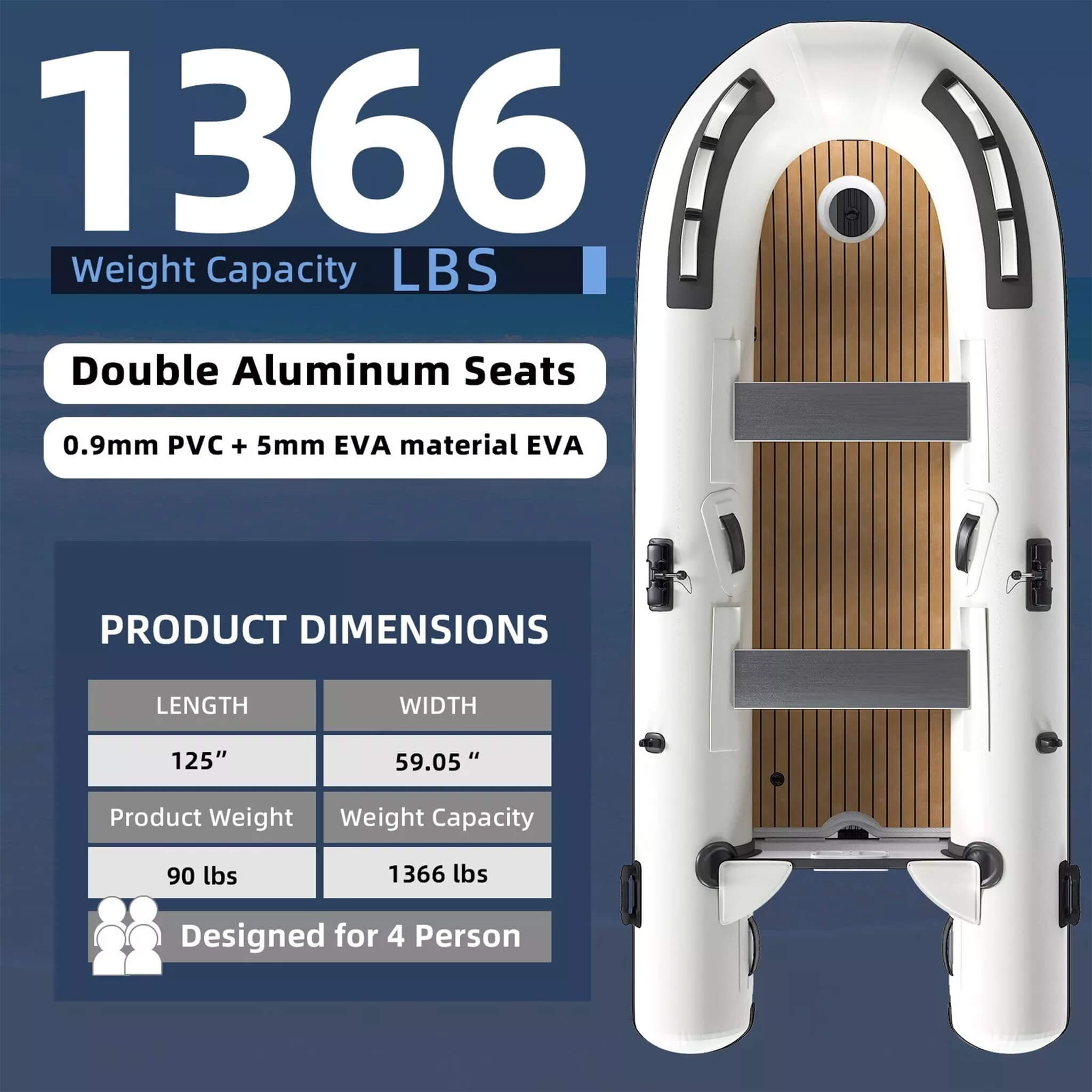 Tragbares, aufblasbares Schlauchboot-Set mit Zubehör (SAK93784)