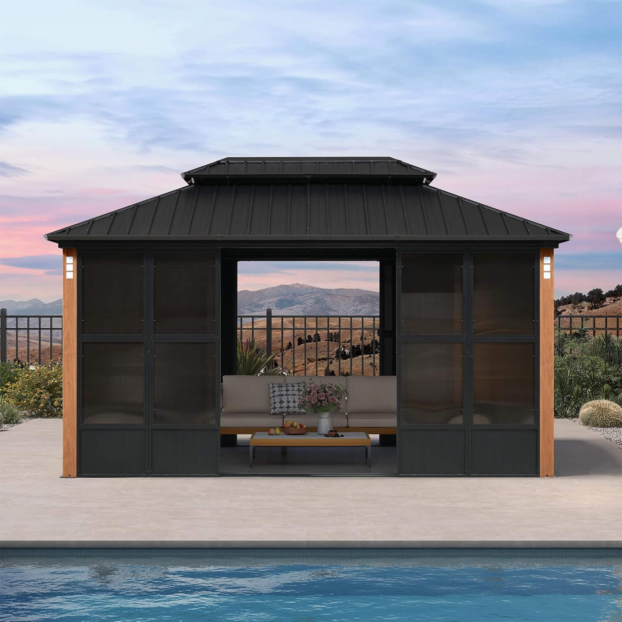 Alora Prestige Premium Hardtop Double Top Outdoor Patio Solarium Sunroom (SAK43078)