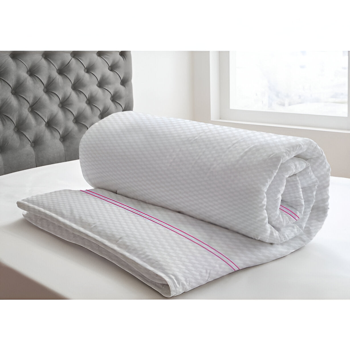 400TC Cotton Double Embroidery Sateen Microcheck Duvet Cover Set