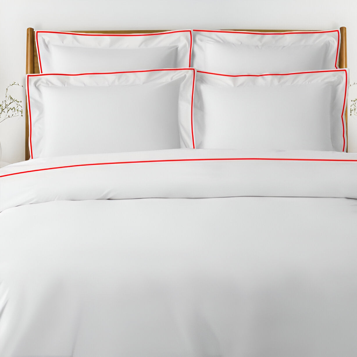 400TC Embroidery Cotton Sateen Solid Duvet Cover Set