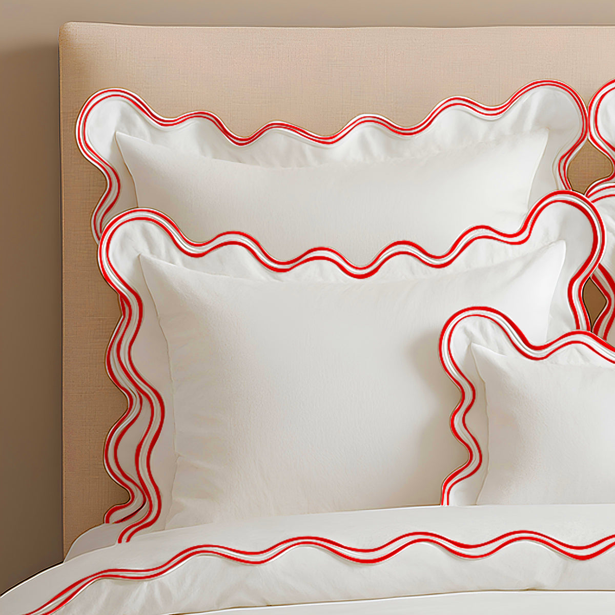 400TC Cotton Sateen Luxurious Double Scalloped Duvet Cover Set