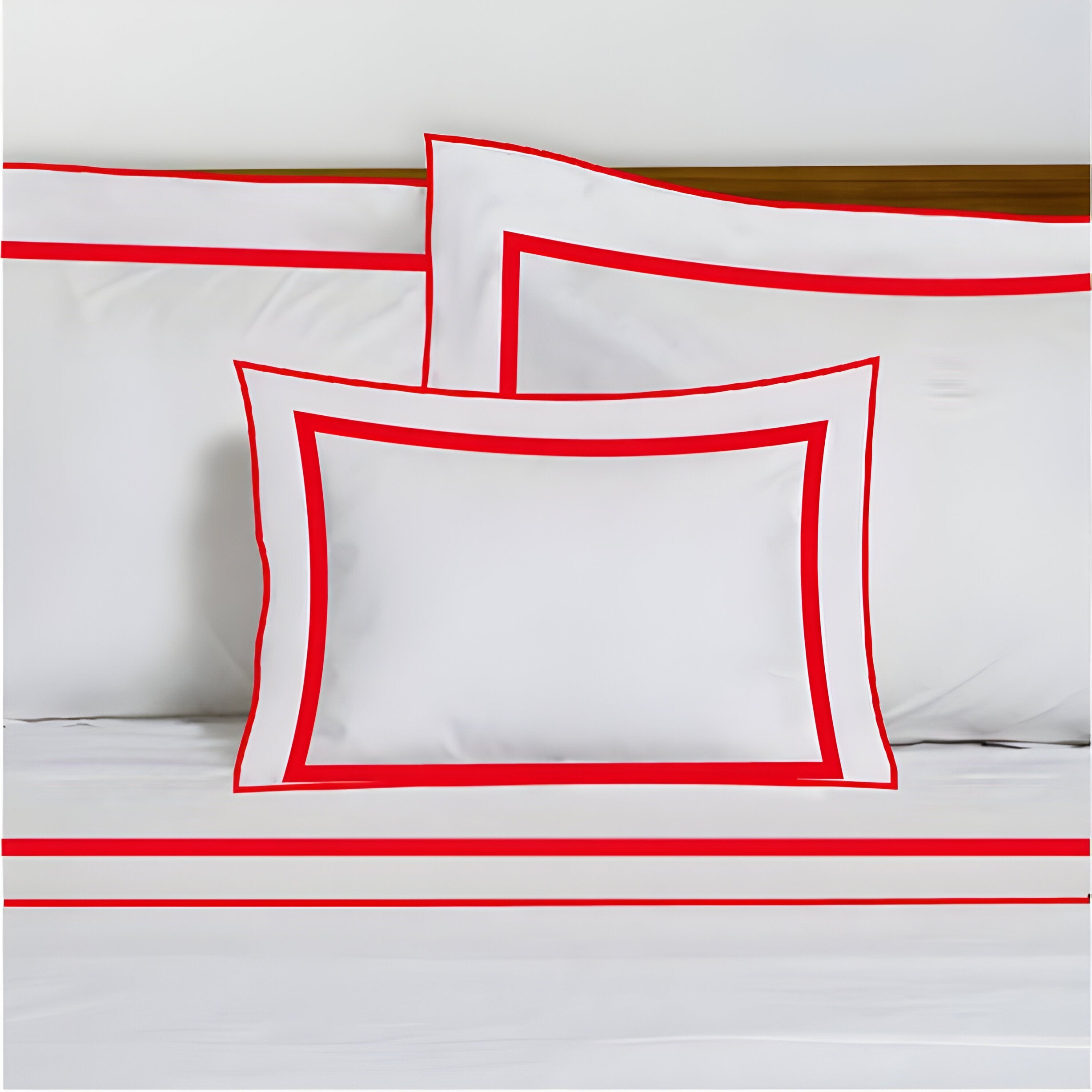 400TC Embroidery & Border Cotton Sateen Solid Duvet Cover Set