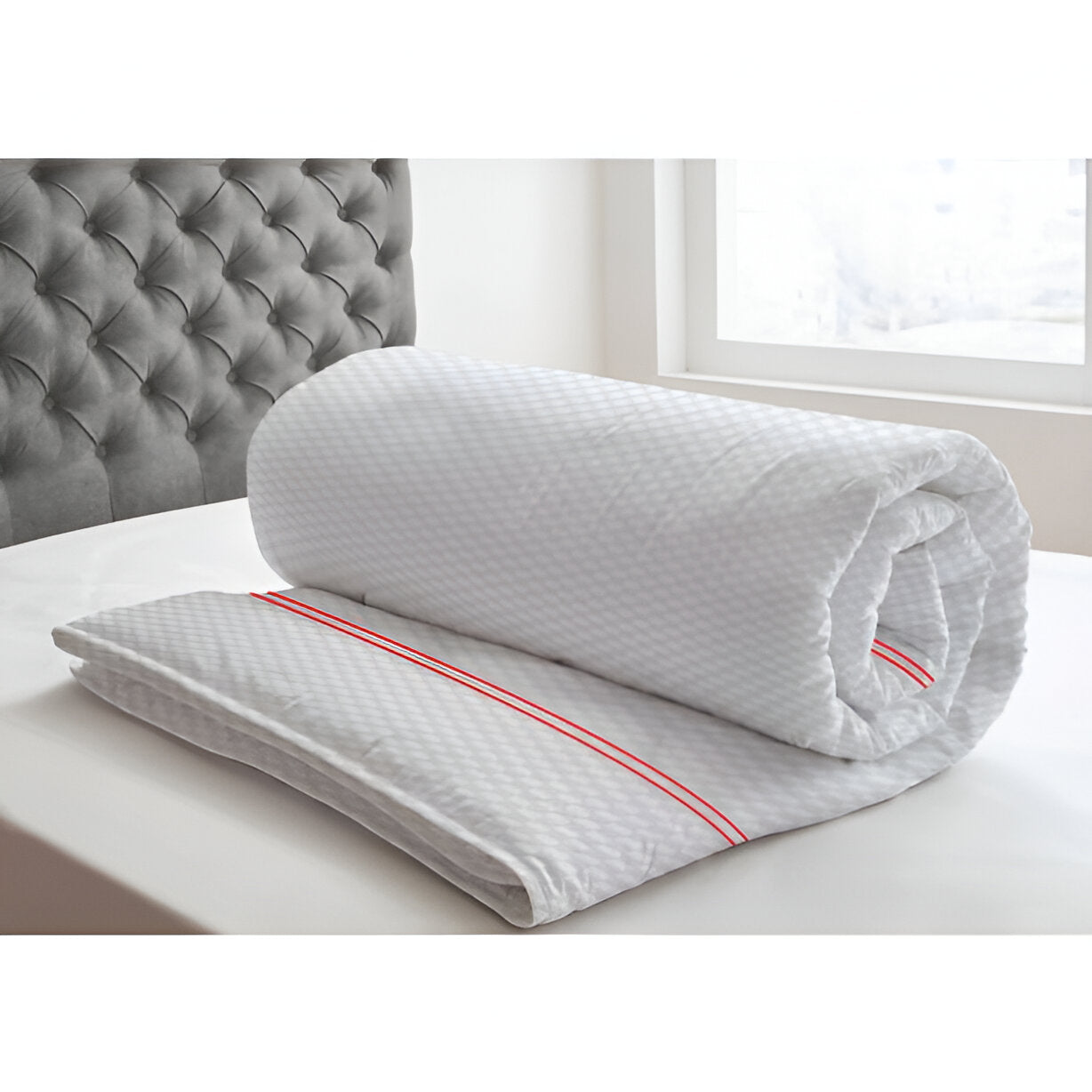 400TC Cotton Double Embroidery Sateen Microcheck Duvet Cover Set