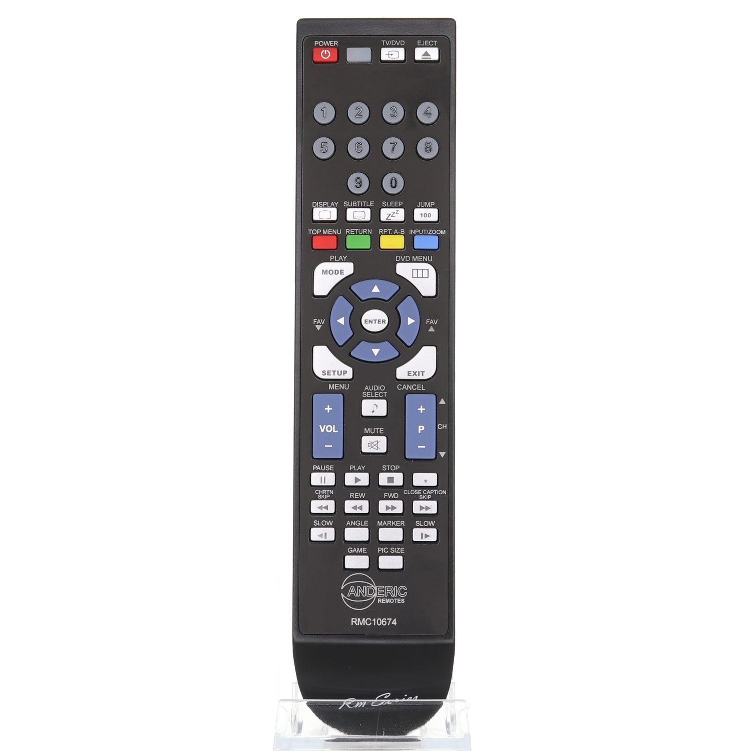 Anderic TV/DVD Remote Control for Toshiba SE-R0305, DC-LWB1, and others - RMC10674