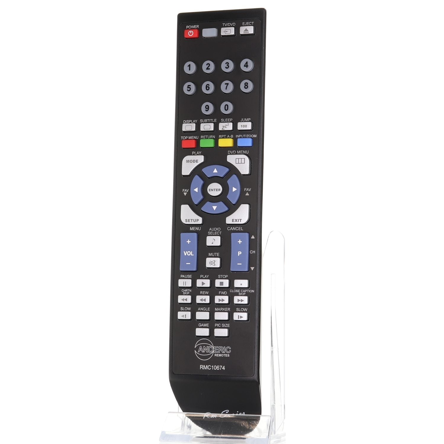 Anderic TV/DVD Remote Control for Toshiba SE-R0305, DC-LWB1, and others - RMC10674