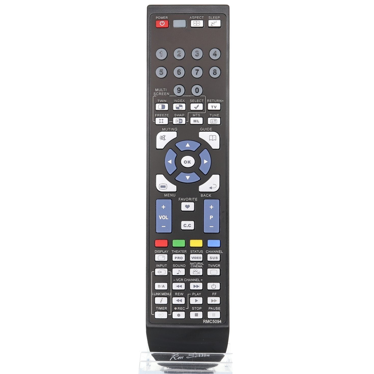 Anderic Replacement TV Remote Control for JVC RM-C322G, RM-C1200G, RM-C14G, and More - RMC5094