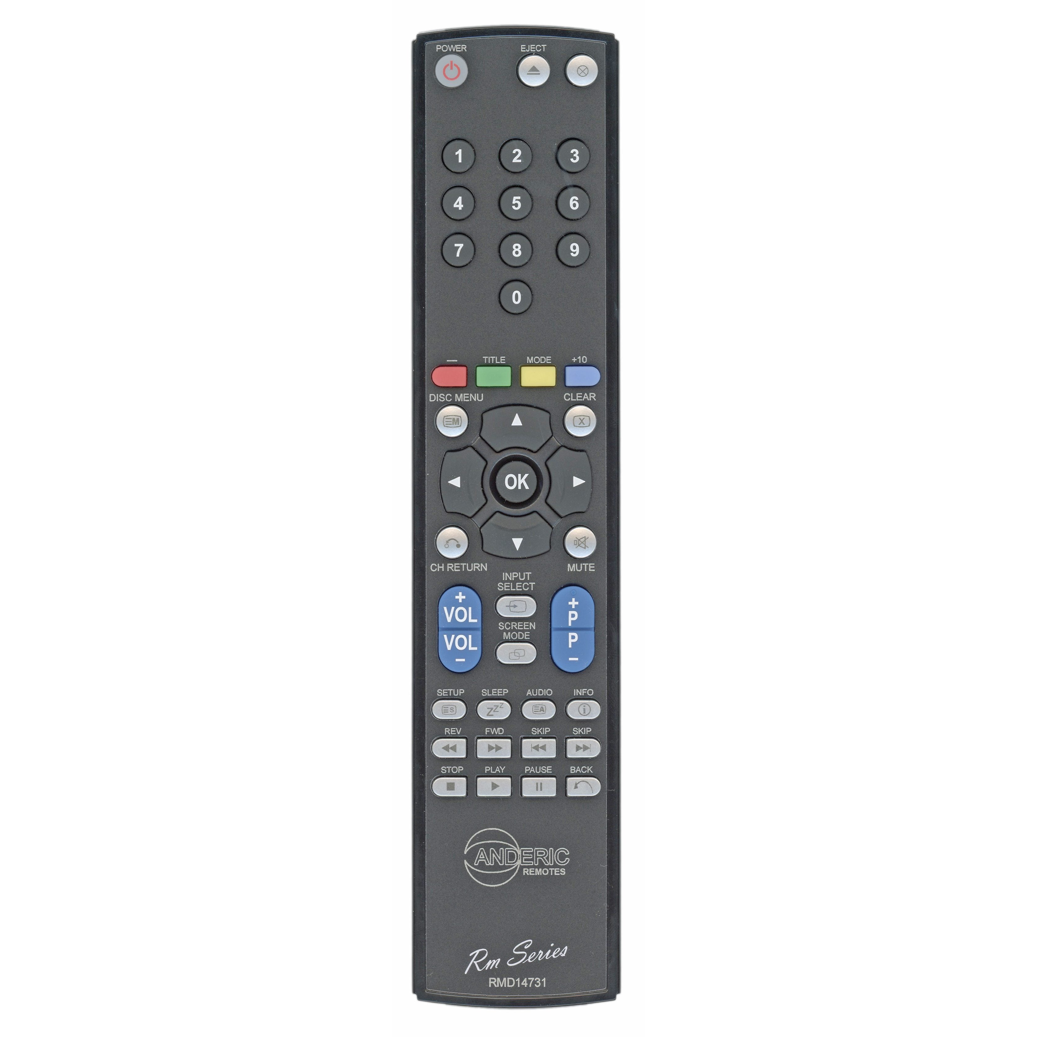 Anderic RMD14731 Replacement TV/DVD Combo Remote Control for Sylvania, Funai, and Emerson NF033UD and Others
