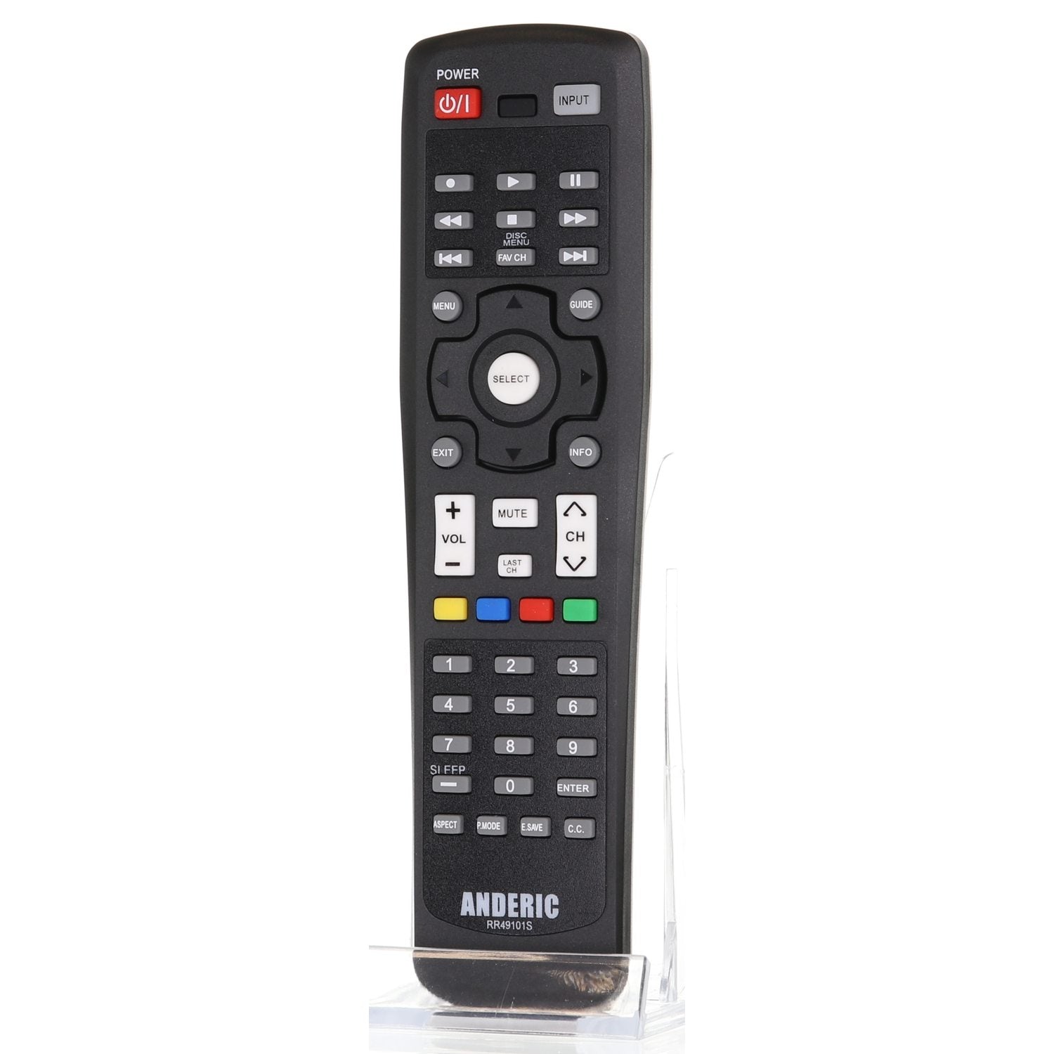 Anderic RR49101S Replacement TV Remote Control for Hitachi CLU-49101S, CLU-4984S, and Others