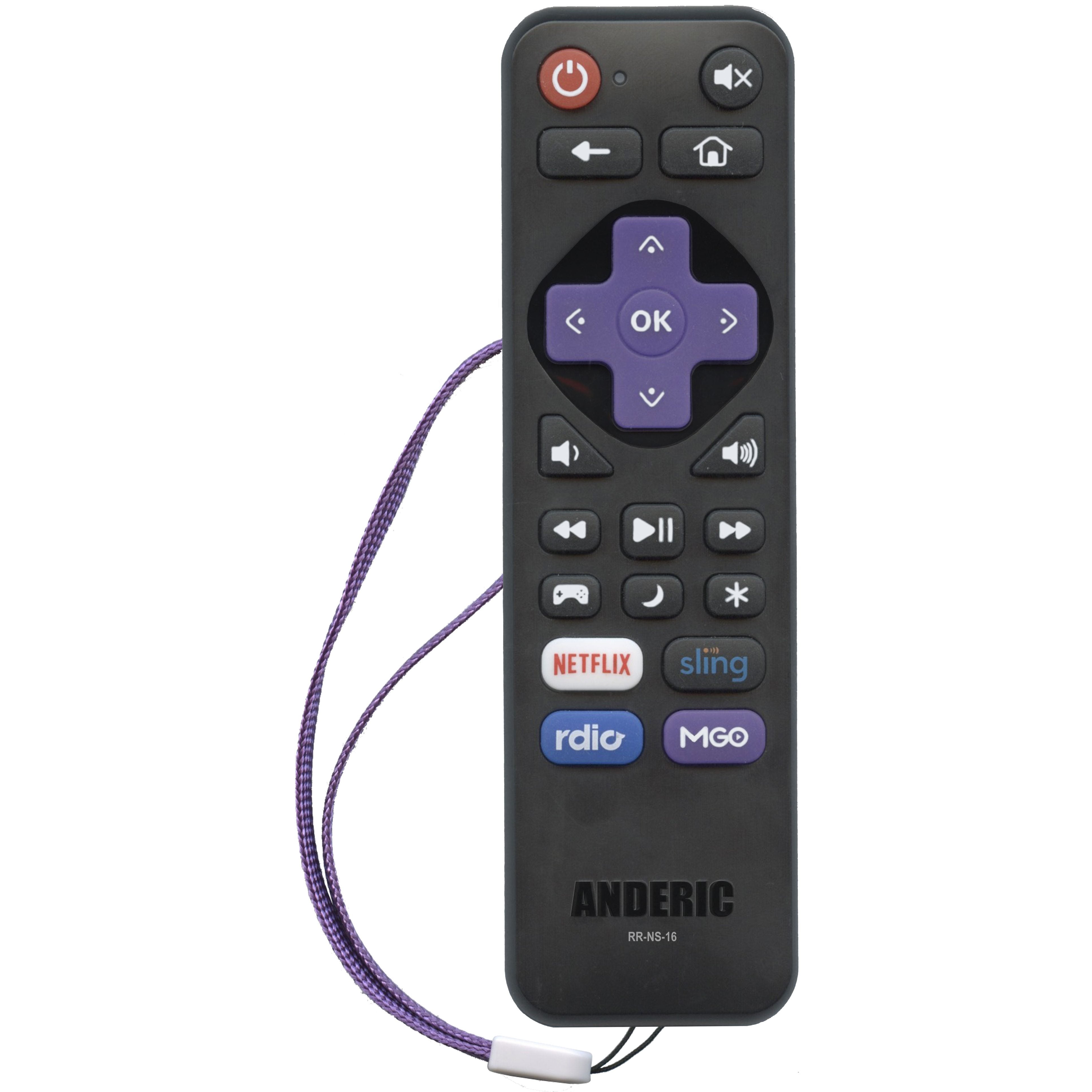 Anderic RRNS16 Replacement TV Remote Control for INSIGNIA Roku-Enabled TV's 2015 - 2016 | No programming Required