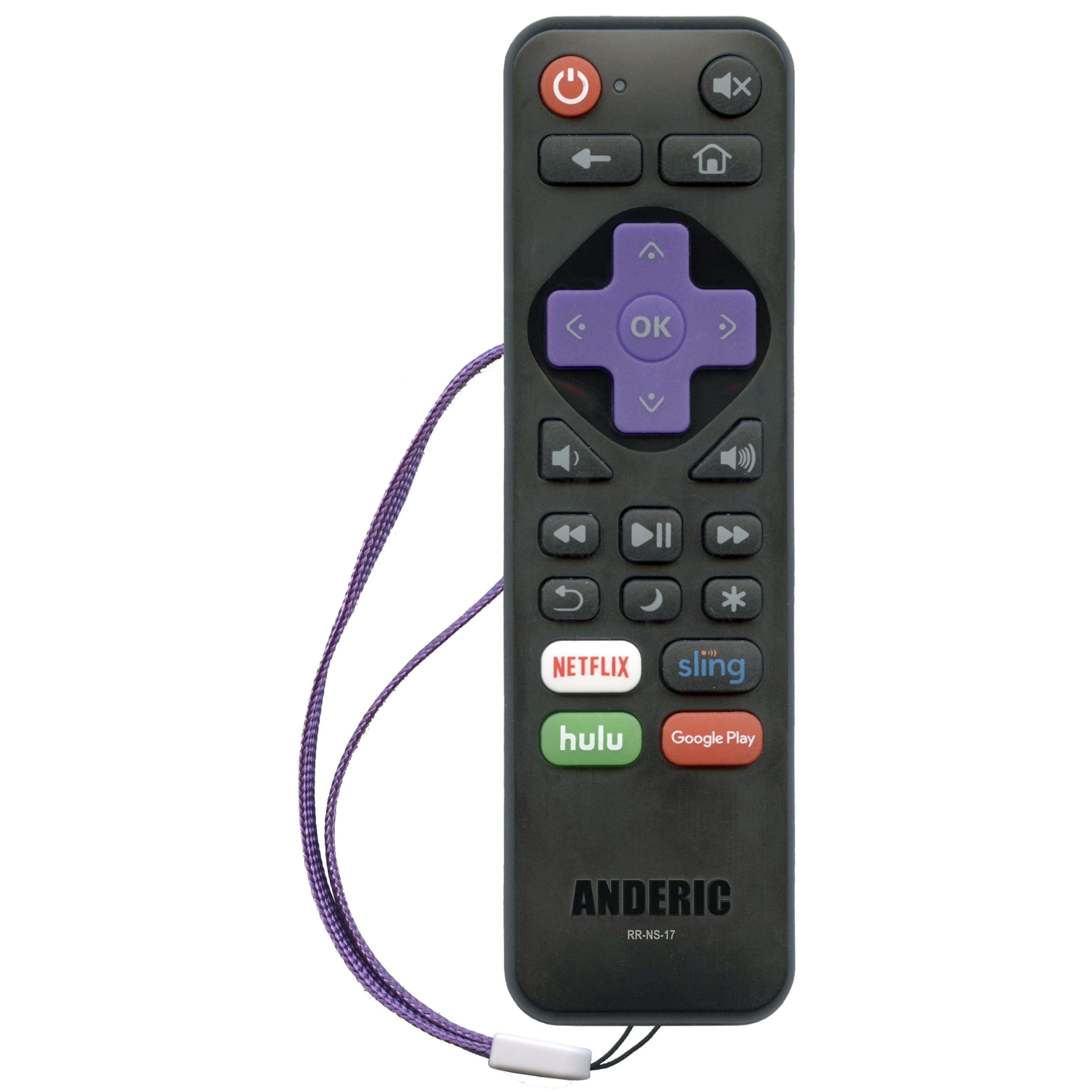 Anderic RRNS17 Replacement Remote Control for Insignia Roku-Enabled TVs (2016-2019) | No Programming Required