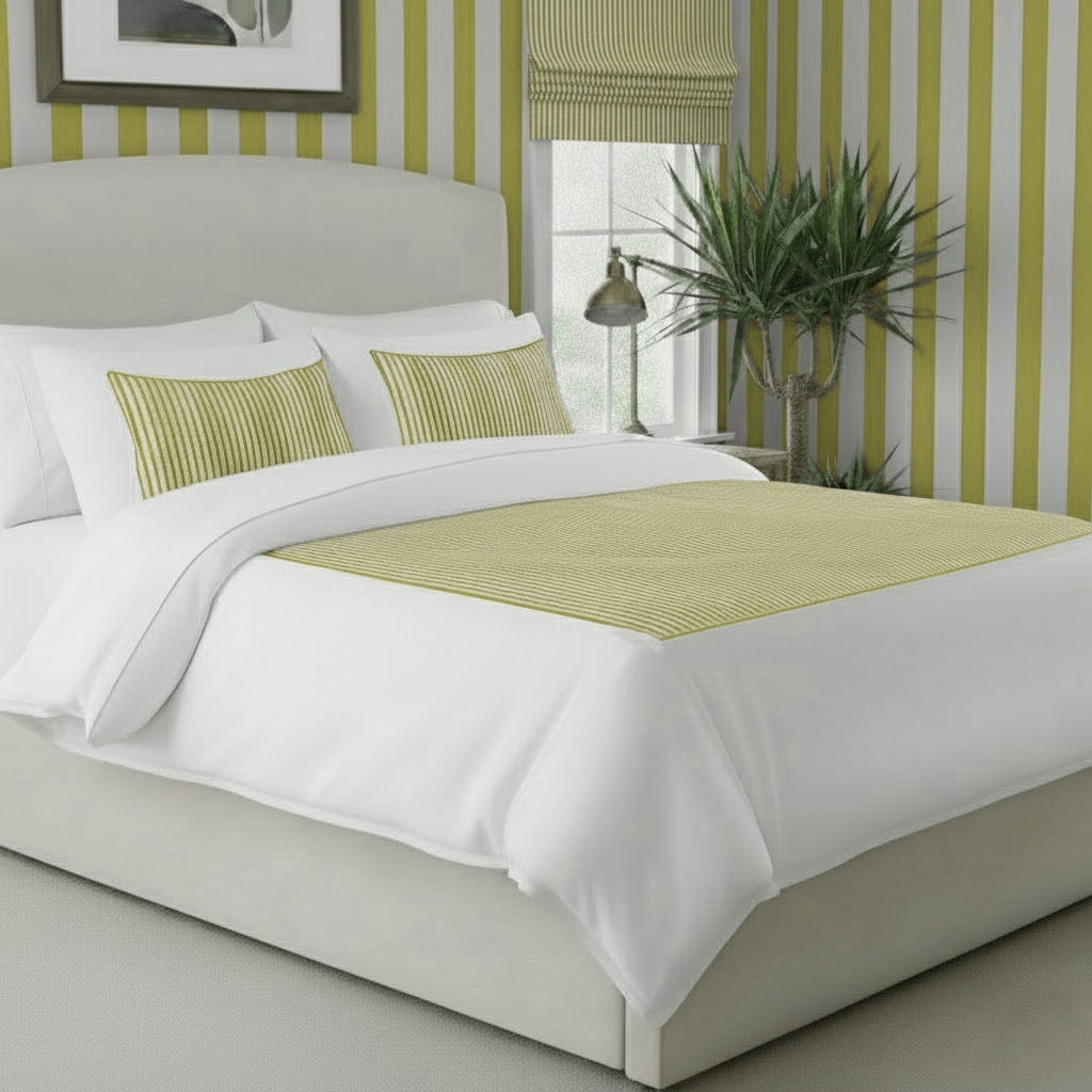 Classic Applique Ticking Stripe Cotton Duvet Cover Set