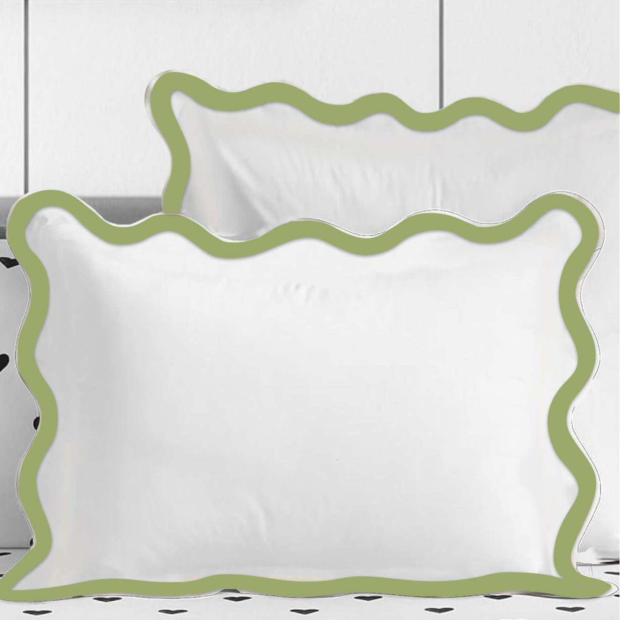 400TC Applique Scalloped Embroidery Cotton Duvet Cover Set