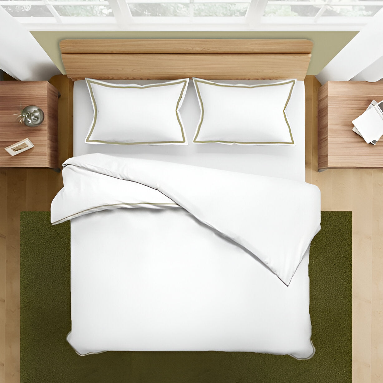 400TC Embroidery Cotton Sateen Solid Duvet Cover Set