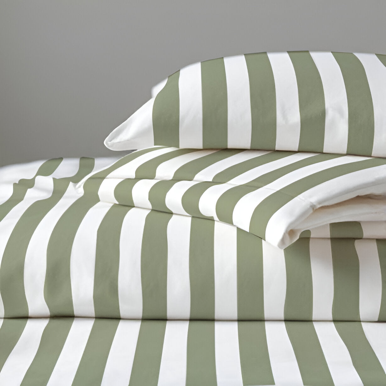400TC Stripe Border Frame Cotton Sateen Duvet Cover Set