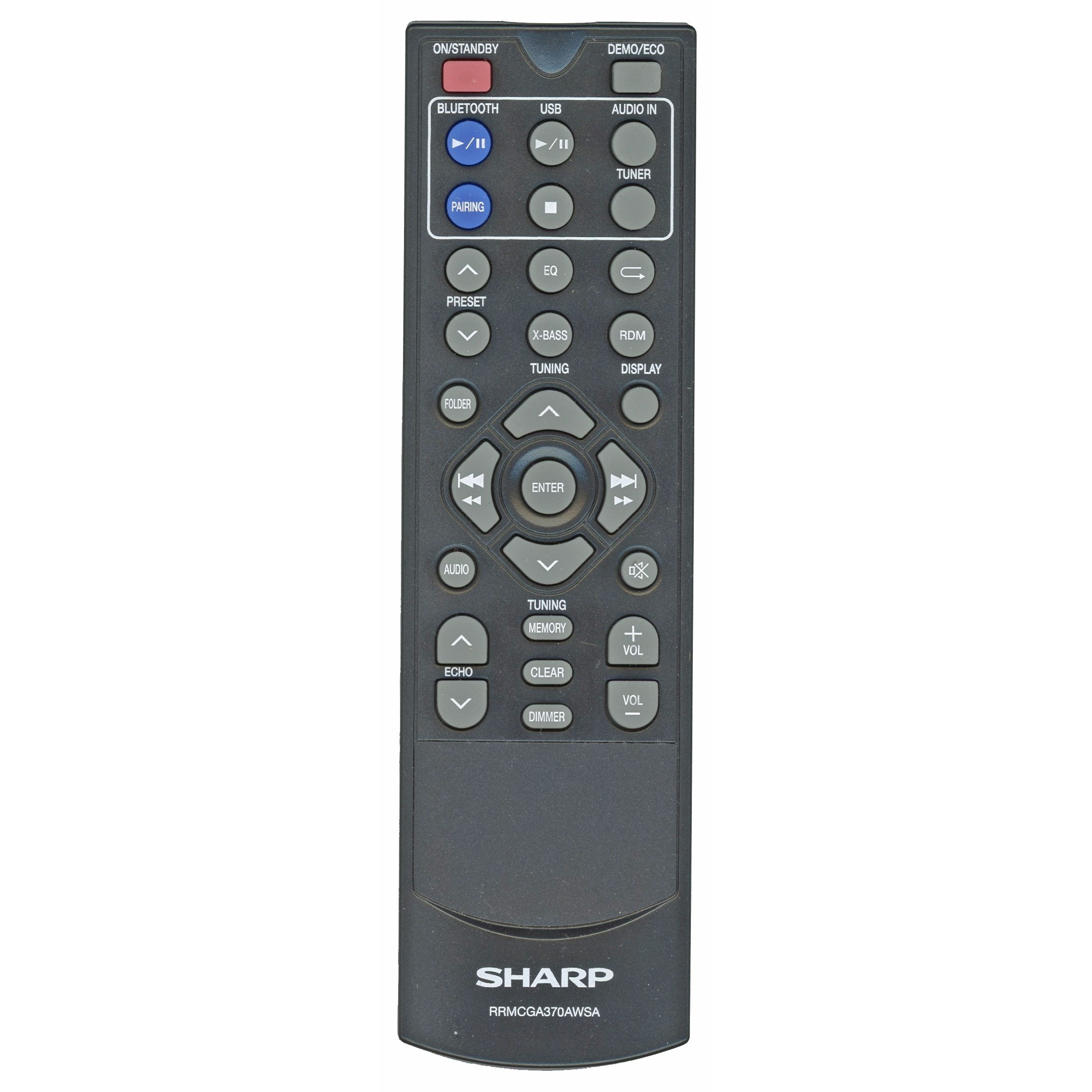Sharp RRMCGA370AWSA Audio Remote Control
