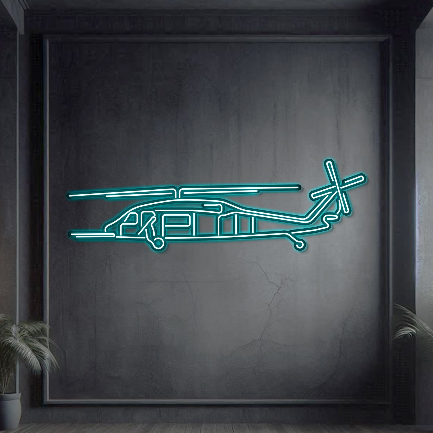 HH-60 Pave Hawk Metall-Neon-Flugzeug-Wandkunst - NCN0050