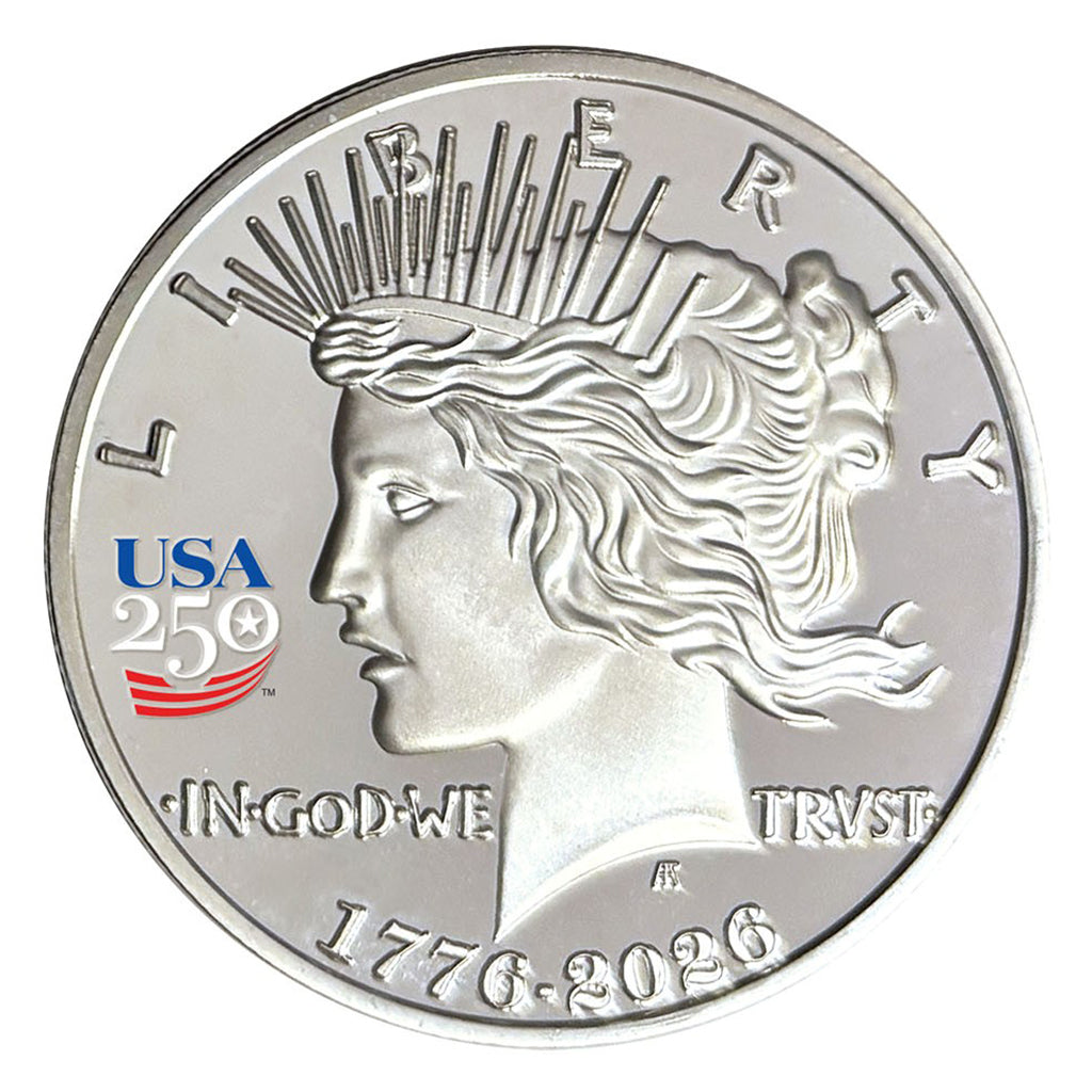 Amerikas 250. Jubiläum Friedensdollar Neusilber Proof-Münze