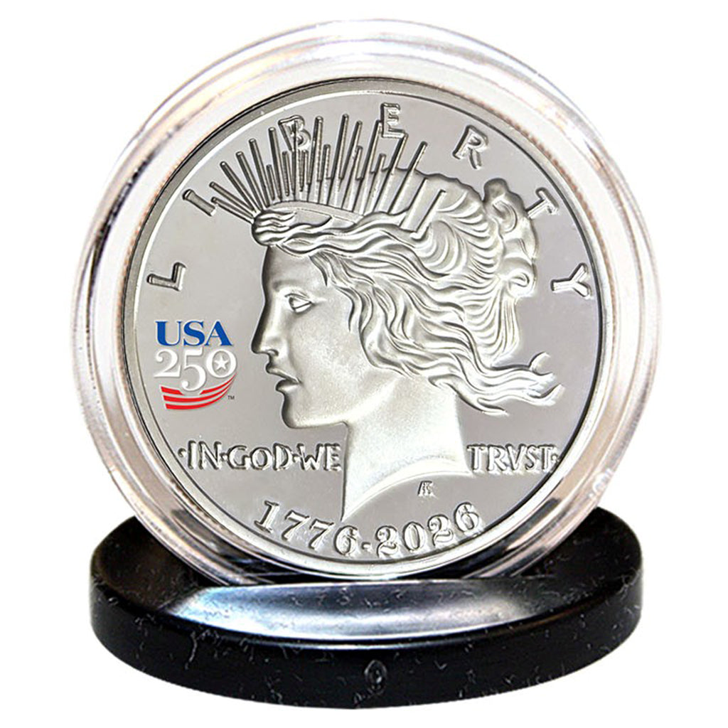 Amerikas 250. Jubiläum Friedensdollar Neusilber Proof-Münze