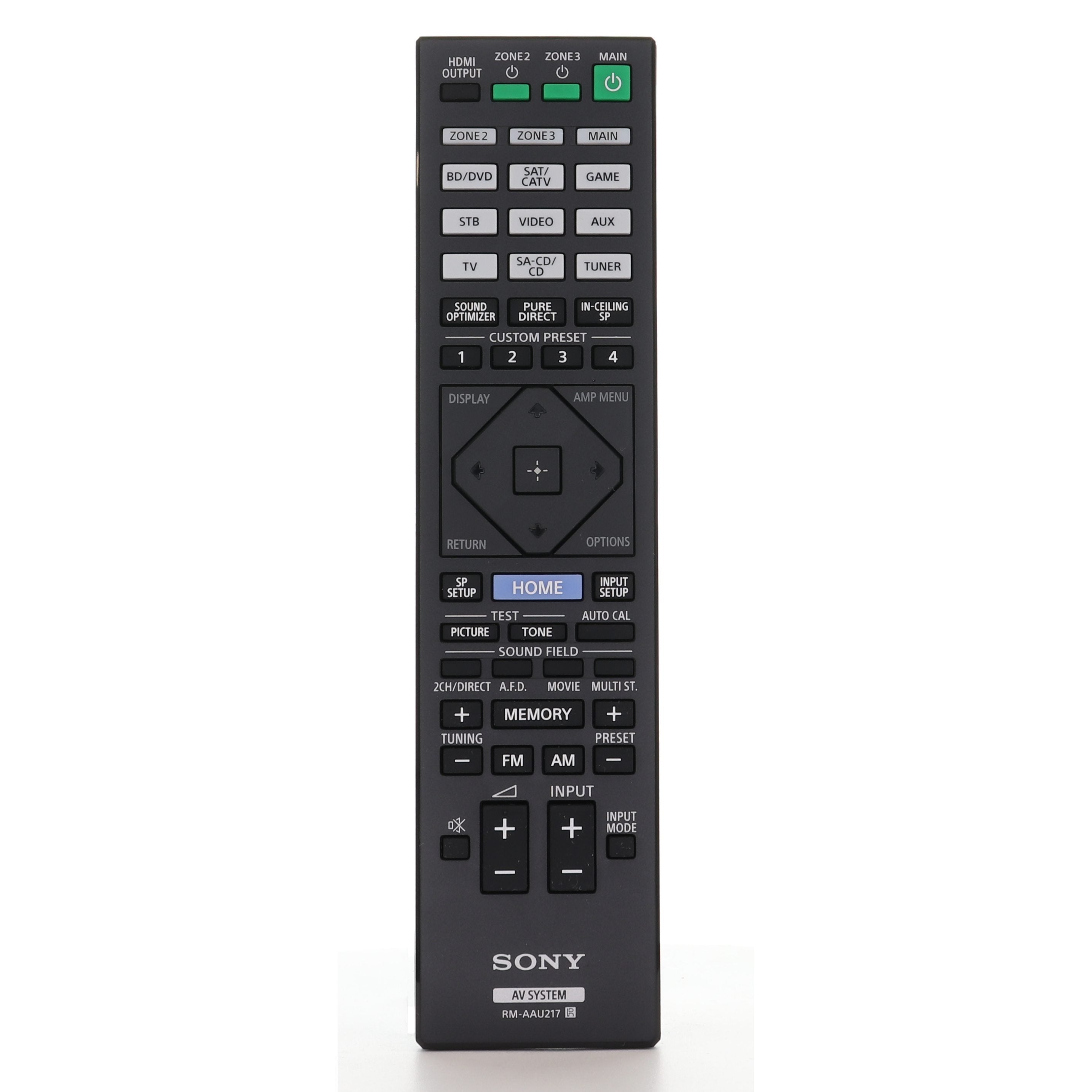 Sony RM-AAU217 A/V Receiver System Remote Control - 1-492-849-21