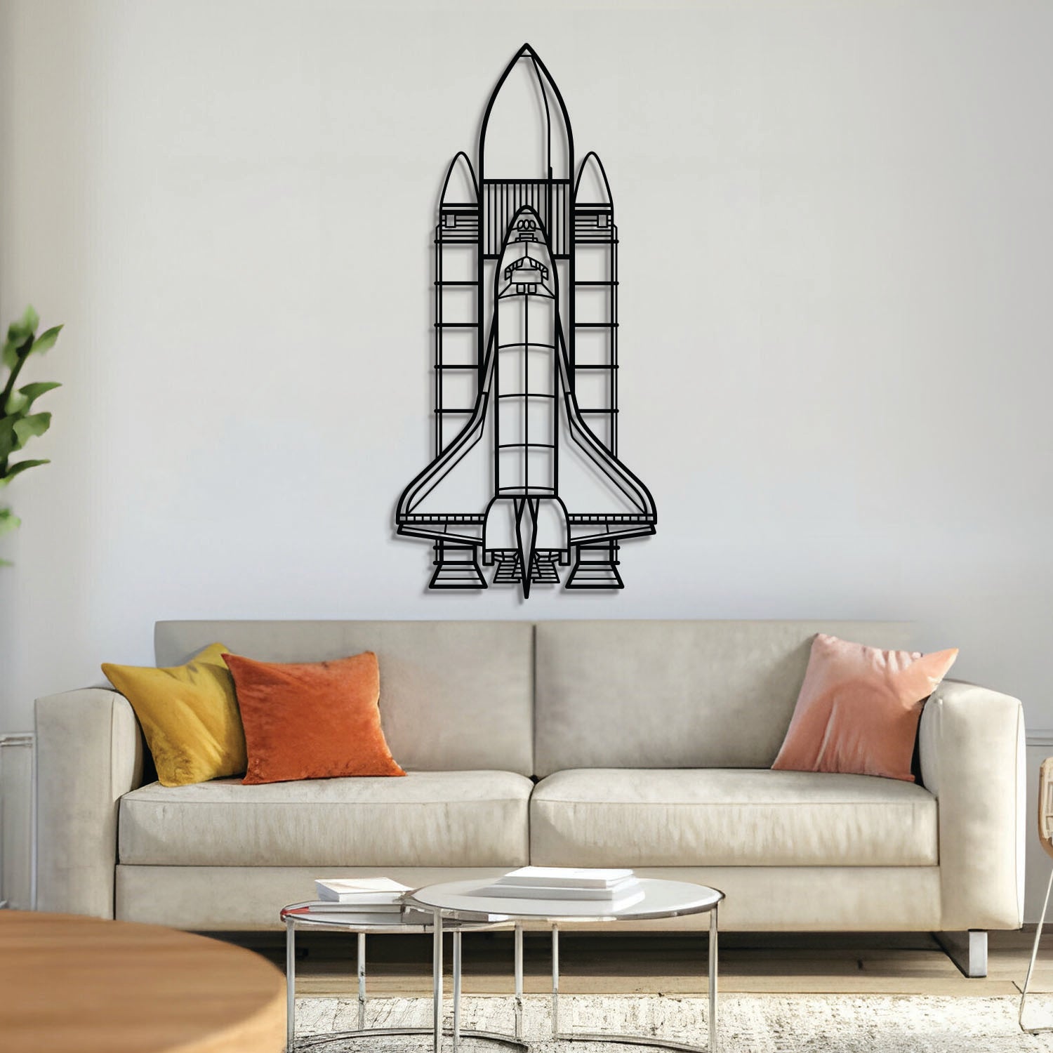 Wandbild aus Metall mit Flugzeugmotiv "Space System" - NCP0128