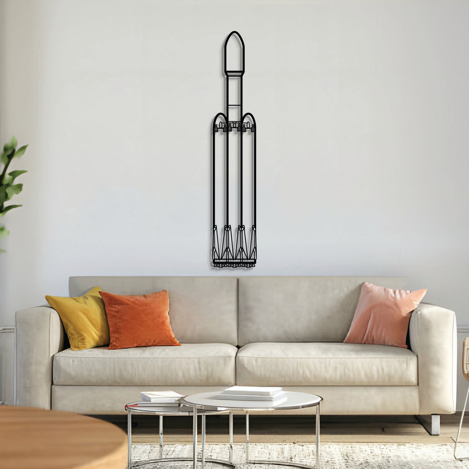 Falcon Heavy Metallflugzeug-Wandkunst - NCP0226