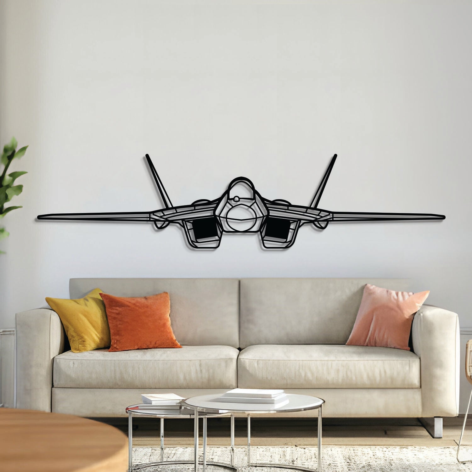 SU-57 Kampfflugzeug Wandbild aus Metall - NCP0346