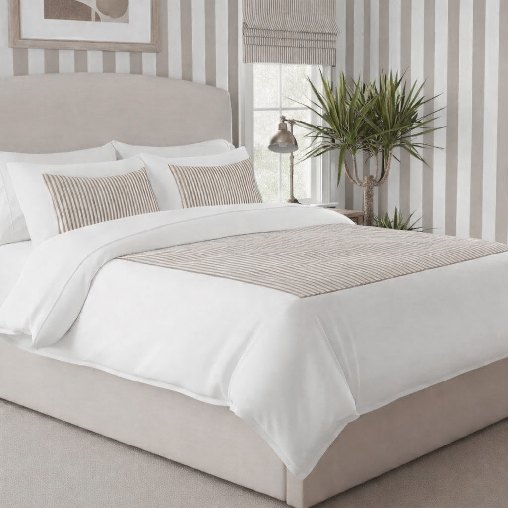 Classic Applique Ticking Stripe Cotton Duvet Cover Set