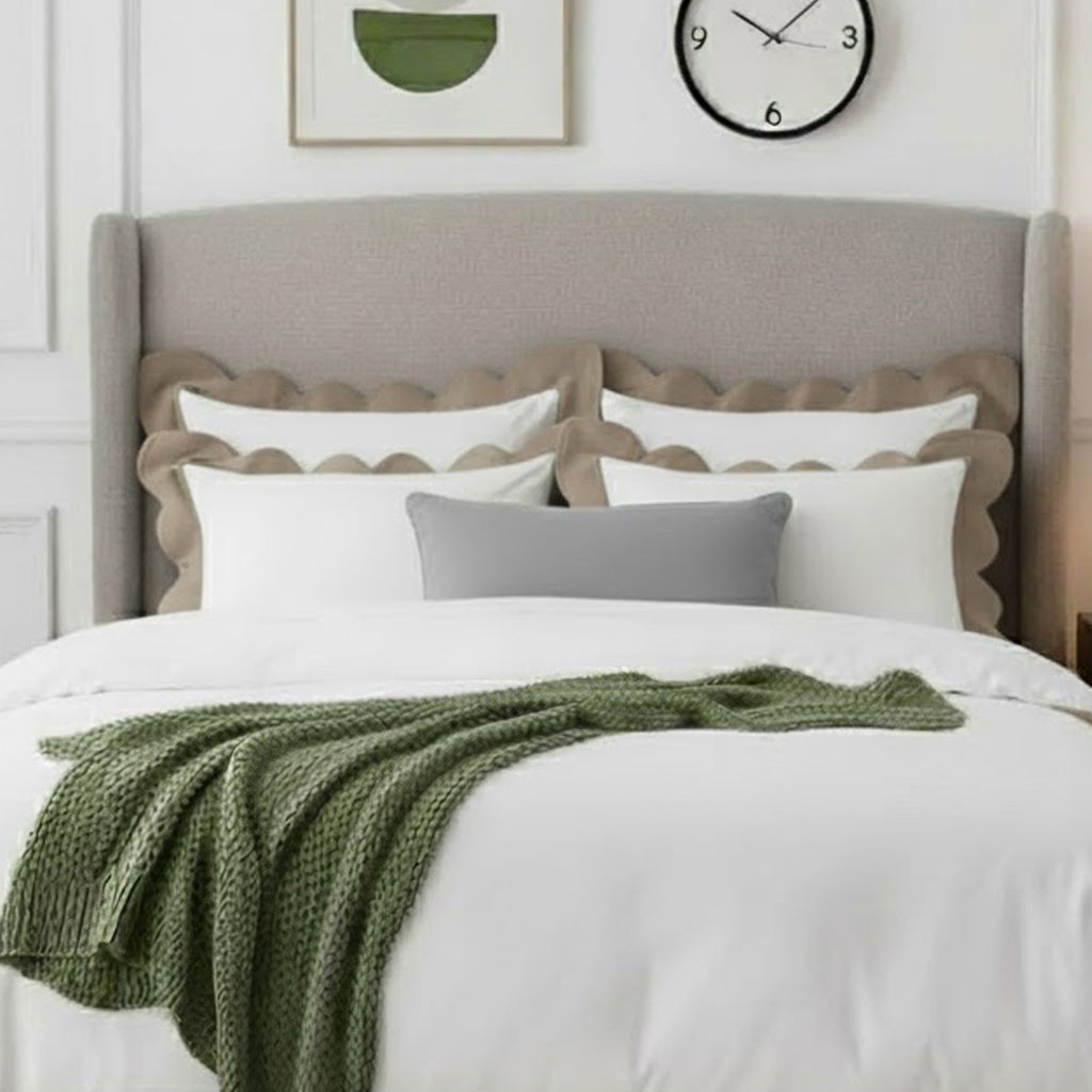Wavy Applique Embroidery Cotton Duvet Cover Set