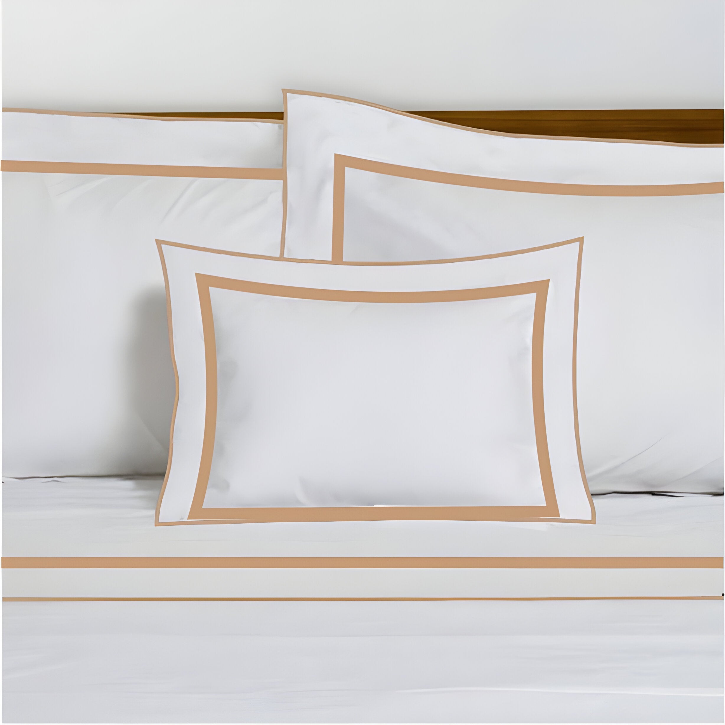 400TC Embroidery & Border Cotton Sateen Solid Duvet Cover Set