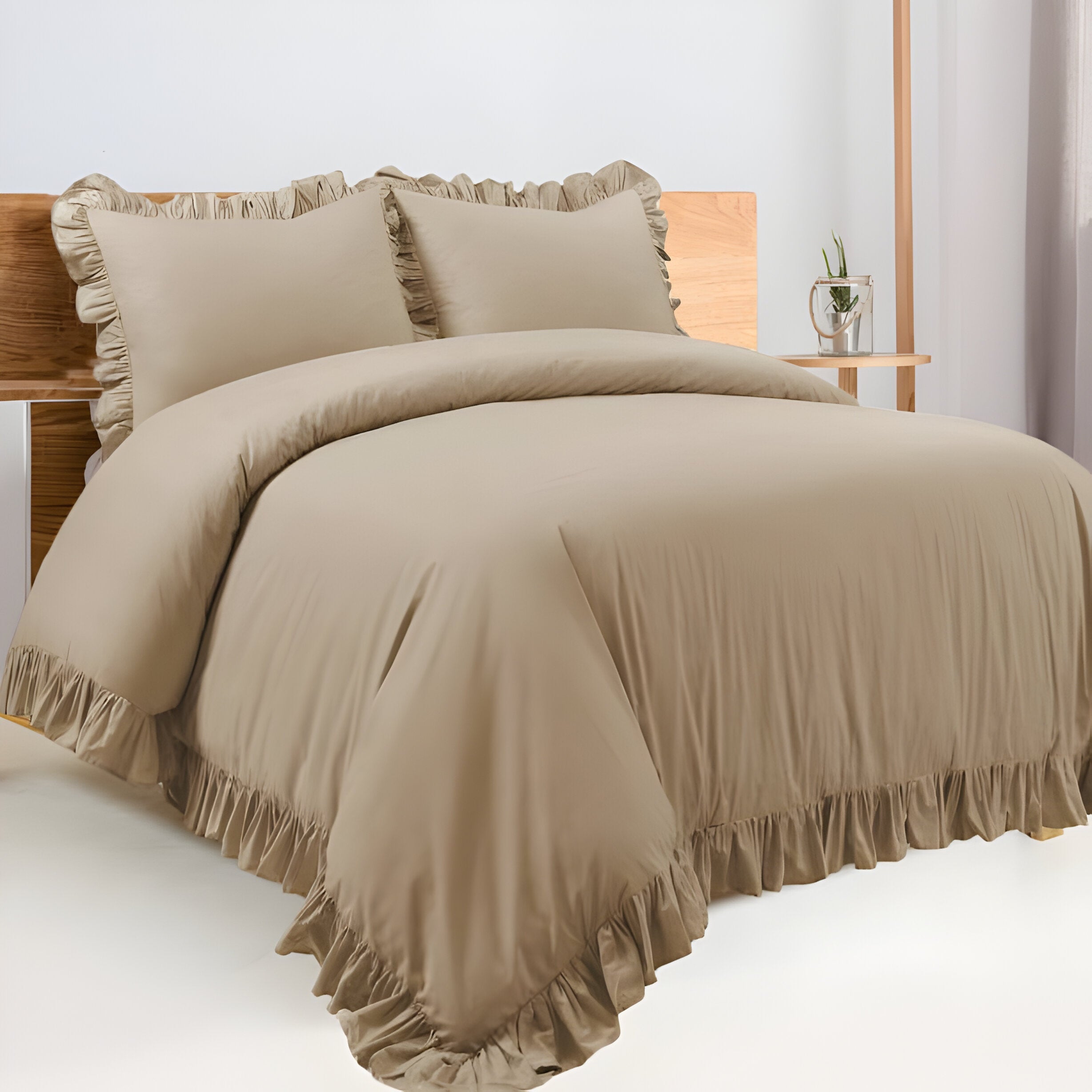 400TC Cotton Sateen Ruffle Duvet Cover Set